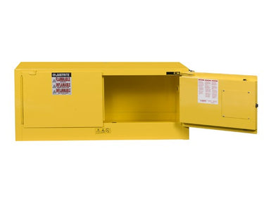 Justrite 12-Gallon Sure-Grip EX Self-Closing Piggyback Cabinet - Yellow
